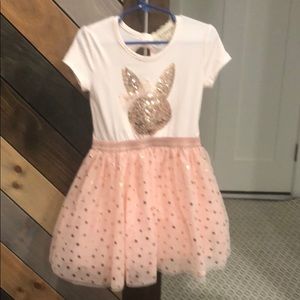 Toddler dress with sequined bunny excellent cond